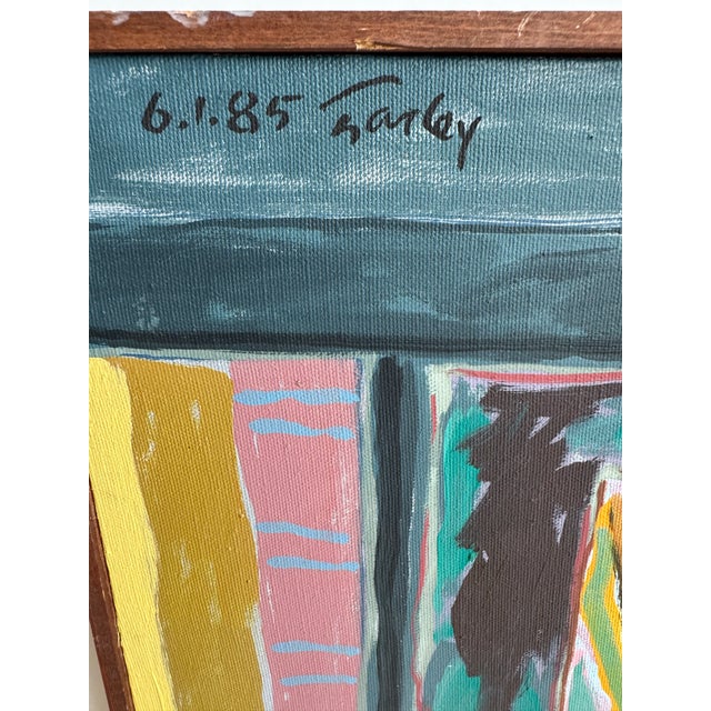 1980s Harley Francis 1985 Postmodern Figurative Oil Painting For Sale - Image 5 of 6