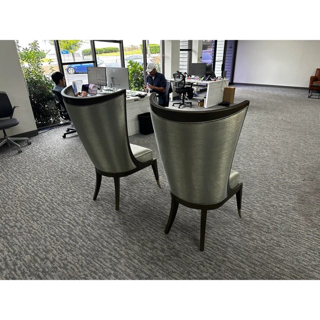 2020s Pair of Caracole "Collar Up" King & Queen Chairs For Sale - Image 5 of 9