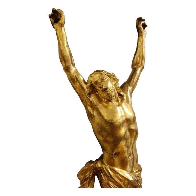 Large Cross with Christ in Gilt Bronze, 1640 For Sale - Image 11 of 13