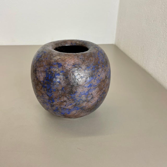 Fat Lava Multi-Color Pottery 802-2 Ball Vase from Ruscha, 1970s For Sale - Image 3 of 16