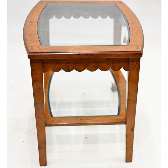 Biedermeier Side Table Walnut Glass Top For Sale - Image 3 of 5