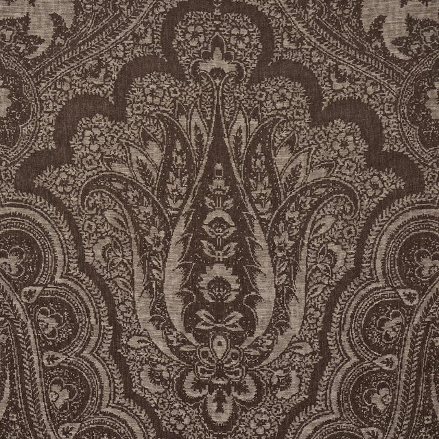 Sample - Schumacher Amara Paisley Fabric In Mocha For Sale In New York - Image 6 of 6