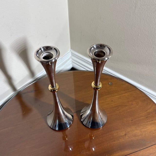 1970s Vintage Mason Jansen Style Candlesticks ~ a Pair For Sale - Image 5 of 6