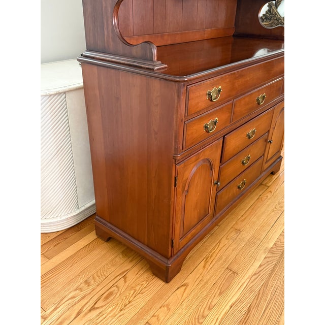 1970s Pennsylvania House Step Back Cupboard For Sale - Image 10 of 17