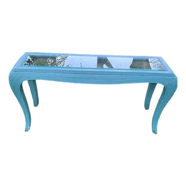 Coastal Vintage Pencil Reed Console For Sale