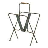 1940s Iron Magazine Rack in the Style of Jacques Adnet For Sale