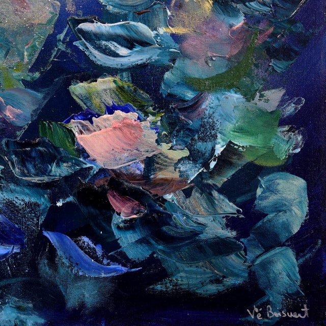 2020s The Sea Is Calling My Soul - Luminous Blue Textural Abstract Painting Original Artwork by Vé Boisvert For Sale - Image 5 of 9