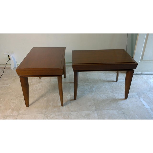 Mid-Century Modern 1950s Vintage Brown and Saltman End Tables- A Pair For Sale - Image 3 of 13