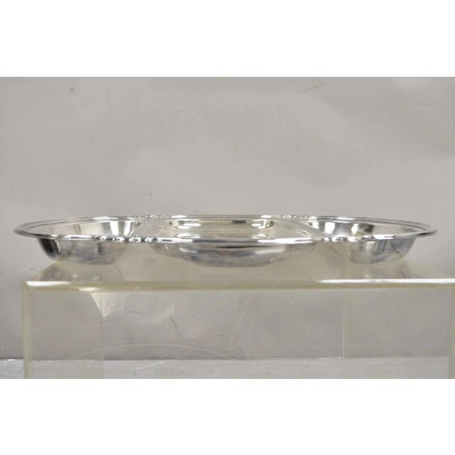 Victorian English Victorian 3 Section Silver Plated Meat Cutlery Serving Platter Tray For Sale - Image 3 of 8