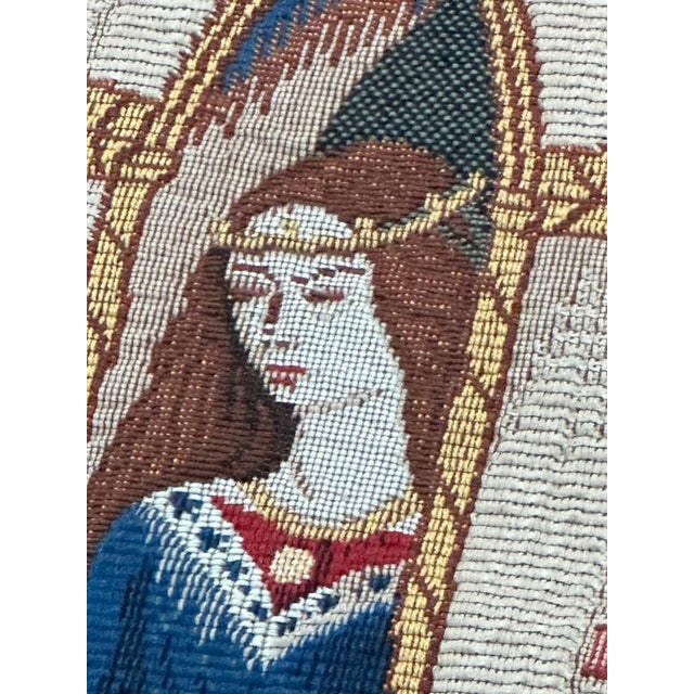 Vintage French Jacquard King Arthur Legend Tapestry by Aubusson, 1990s For Sale - Image 17 of 18