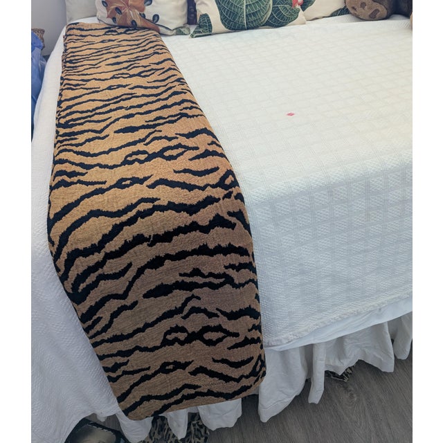 Genuine vintage 1990s Lee Jofa "Tiger" custom throw, made from a heavyweight flat-woven jacquard — not velvet, not...
