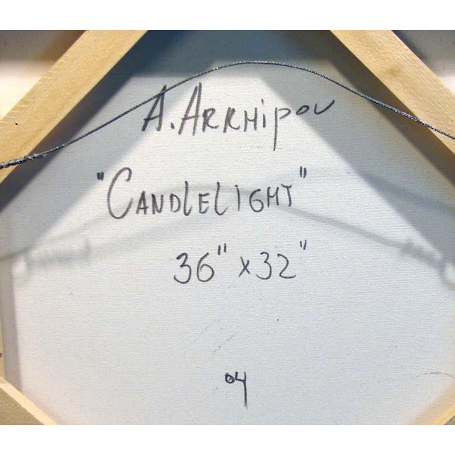 Anton Arkhipov "Candlelight" Original Oil Painting on Canvas Hand Signed For Sale - Image 4 of 5