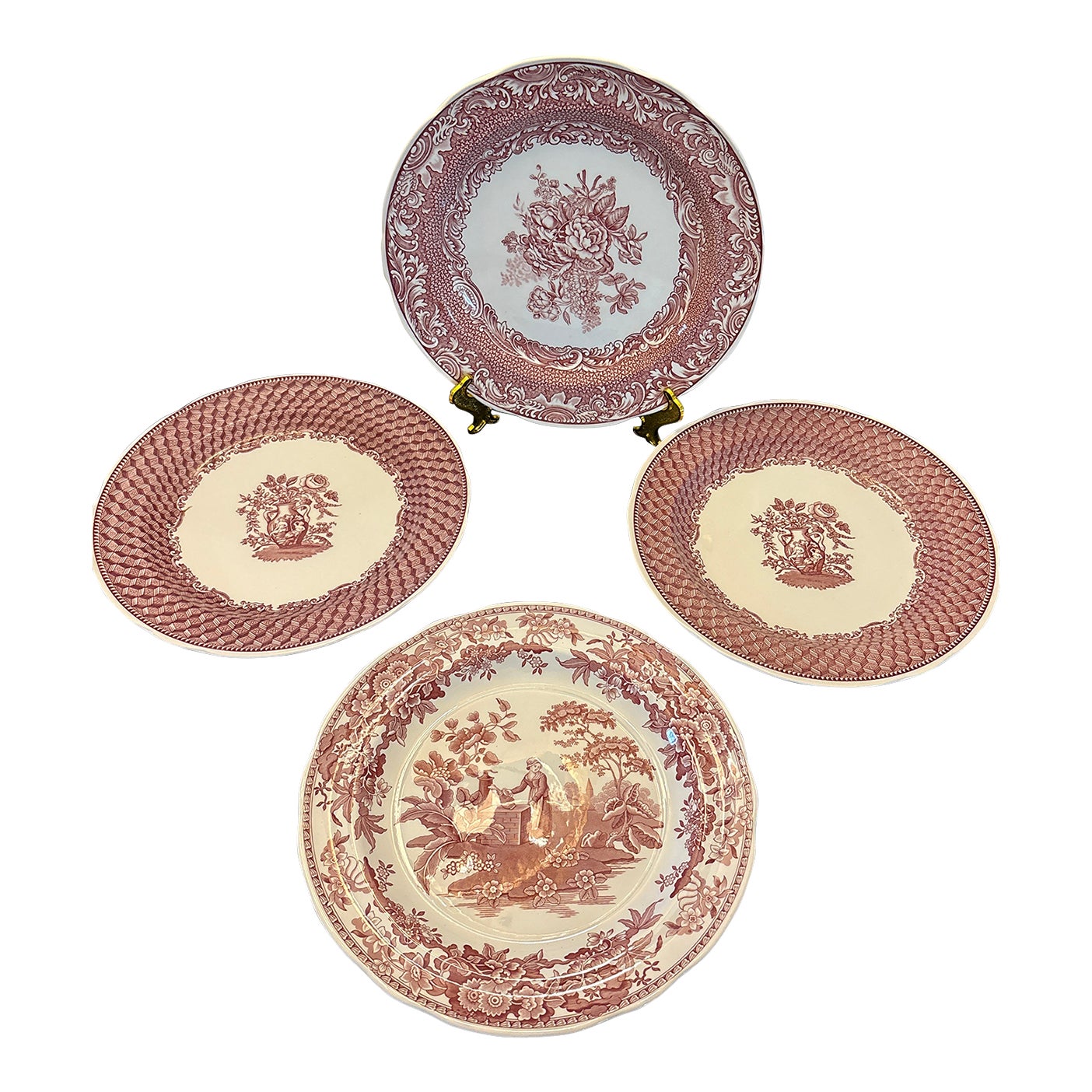 Vintage Spode Archive Collection of 4 Plates | Chairish