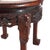 Stone Early 20th Century Chinese Deeply Carved Hardwood & Inset Marble Round Plant Stand For Sale - Image 7 of 8