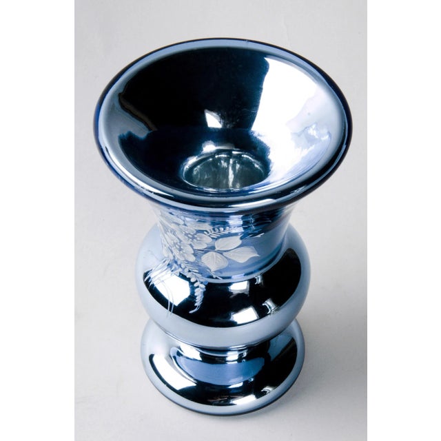 Victorian style Mercury glass vase with hand painted flowers. Stamped on bottom "Made in Czechoslovakia". The hand painted...