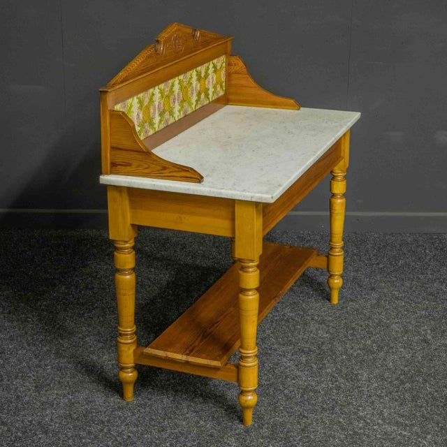 Late Victorian Pine Washstand with Marble Top For Sale - Image 6 of 9