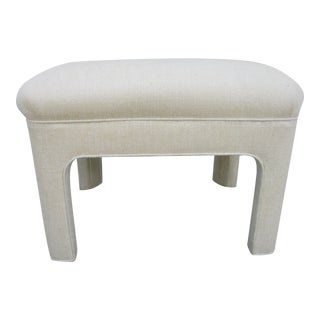 Sherrill Parsons Style Cream Upholstered Stool For Sale