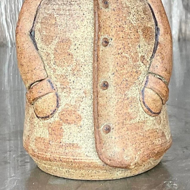 Vintage Boho Studio Pottery Decanter For Sale - Image 9 of 14