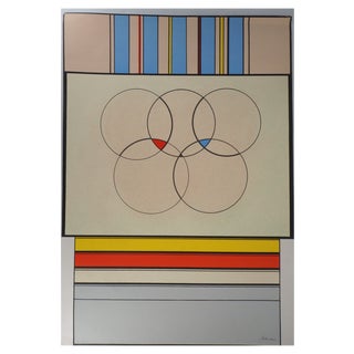 Carmelo Arden Quin, Olympic Rings, Original Lithograph For Sale
