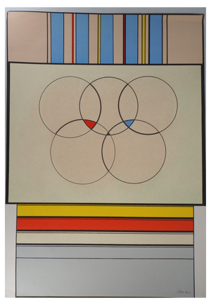 Carmelo Arden Quin, Olympic Rings, Original Lithograph