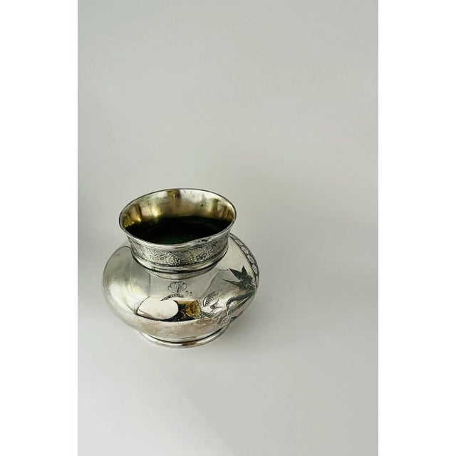 Mid 20th Century Vintage Silver-Plate Floral Jardiniere For Sale - Image 5 of 8