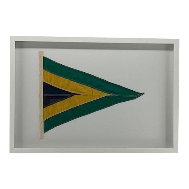 Framed Green/Yellow/Black Pennant For Sale