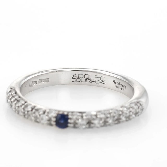Metal Adolfo Courrier Sapphire Pave Diamond Stacking Ring 18 Karat Gold Jewelry size 5.5 For Sale - Image 7 of 7