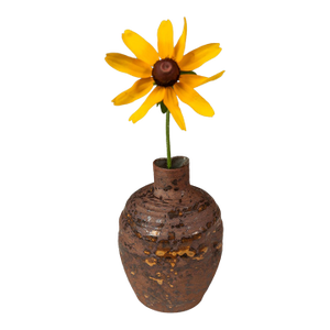 Miniature Vintage Ceramic Japanese Shigaraki Yaki Ikebana Flower Vase Vessel, Japan, C. 1960s