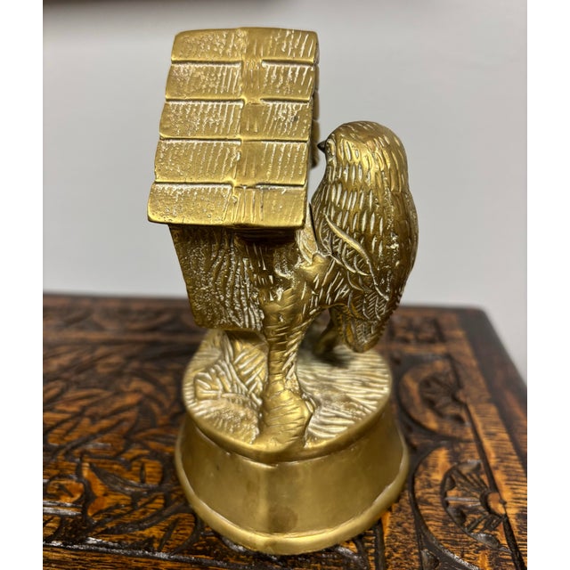 English Vintage English Brass Bird and Birdhouse For Sale - Image 3 of 6