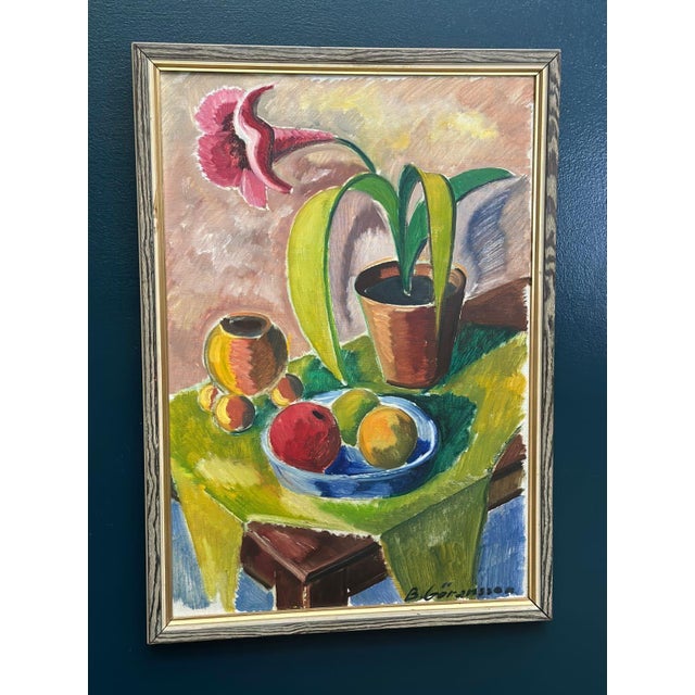 Bror Göransson, Flowers and Fruit, 1960s, Oil on Canvas, Framed For Sale - Image 9 of 14