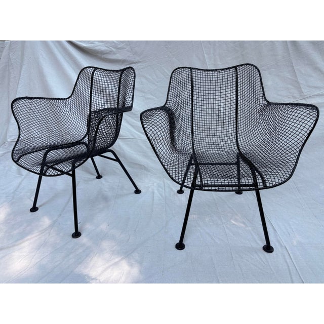 Russell Woodard Mid 20th Century Russell Woodard Sculptura Petite Arm Chairs for Garden- A Pair, Attributed For Sale - Image 4 of 5