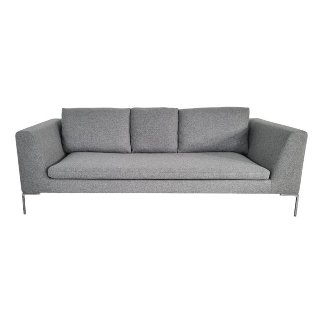 Charles Sofa in Mid-Grey Lambswool by Antonio Citterio for B&B Italia For Sale