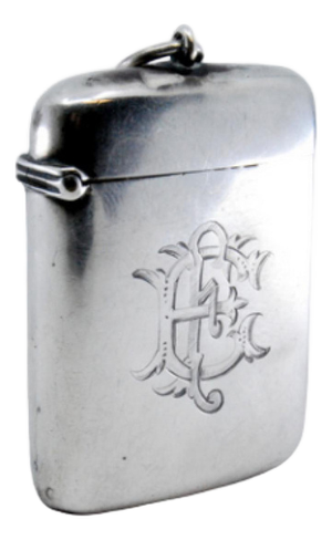 Plain Silver Matchbox with Hinged Lid