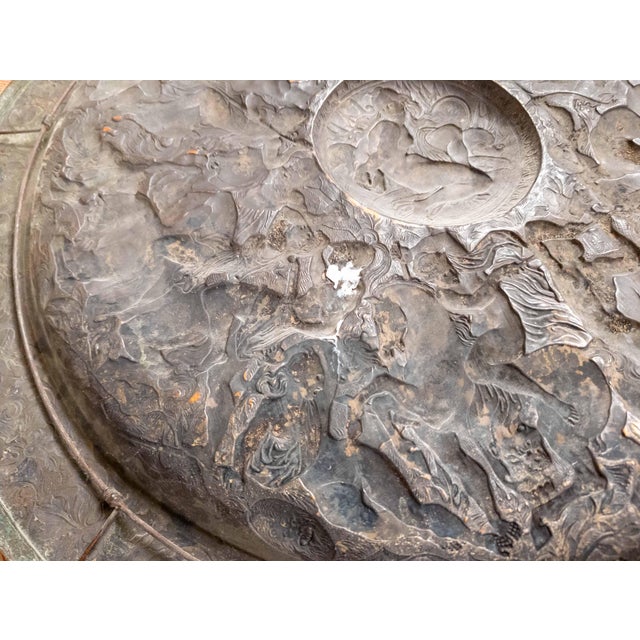 19th Century Large Copper Electrotype Charger "Battle of the Amazons" by Elkington & Co. For Sale - Image 16 of 16
