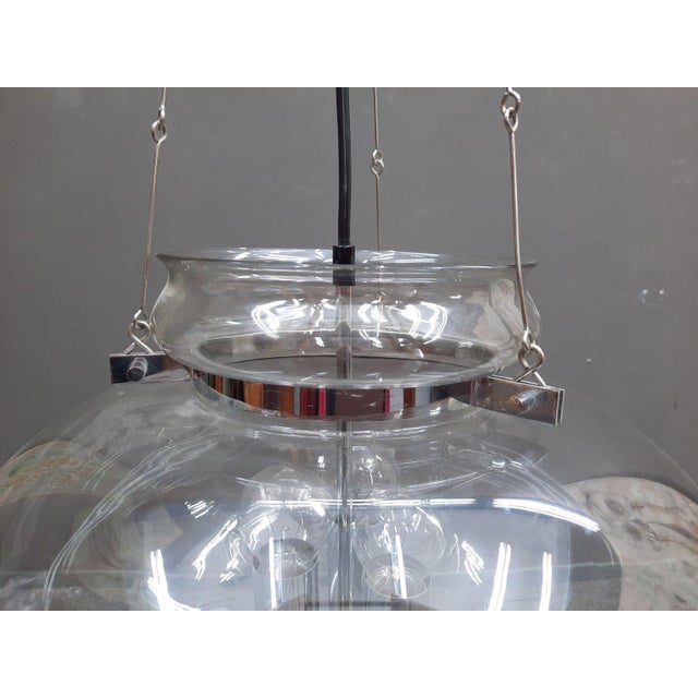Glass Space Age UFO Hanging Lamp from Limburg, 1970s For Sale - Image 7 of 10
