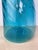 Mid-Century Modern Vintage Hand-Blown Aqua Optic Swirl Art Glass Floor Bottle For Sale - Image 3 of 8