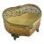 Vintage Gold Tone Heart Shaped Ormolu Filigree Jewelry Box For Sale