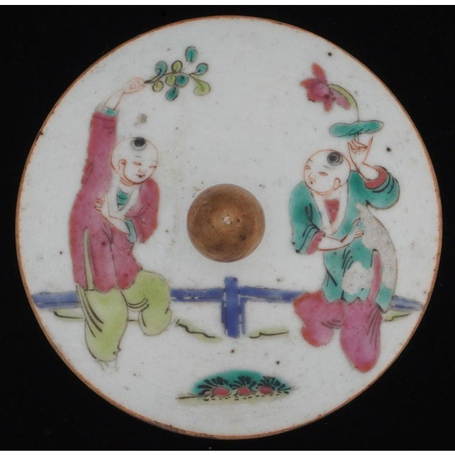 Pair of 19th Century Chinese Famille Rose Porcelain Ginger Jars For Sale - Image 9 of 12