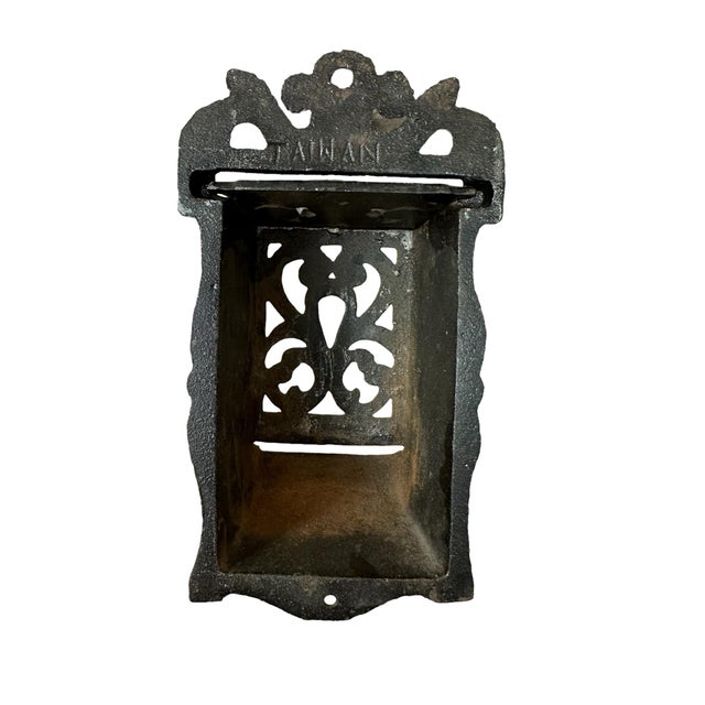 Vintage Cast Iron Matchbox Holder Wall Mount For Sale - Image 9 of 9