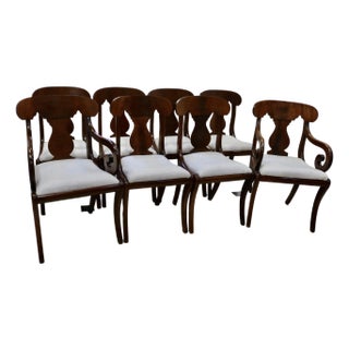 Biggs Antique Walnut Dining Chairs - Set of 8 For Sale