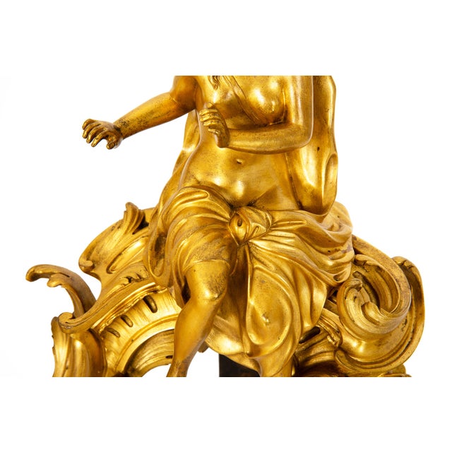 Rare Pair of French Antique Bronze Fireplace Chenets “Vulcan and Venus" For Sale - Image 12 of 17