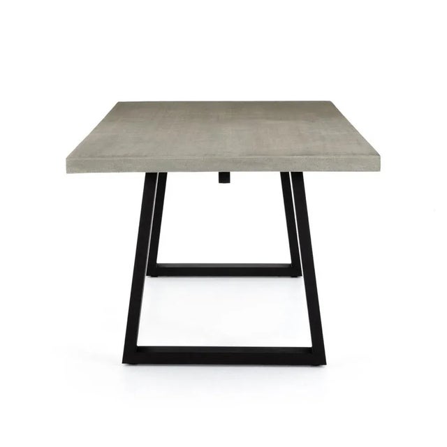 Black Four Hands Cyrus 79" Outdoor Dining Table, Grey For Sale - Image 8 of 13