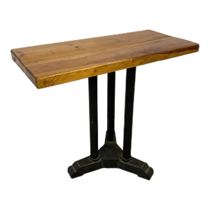 Antique Wood and Cast Iron Industrial Work Table