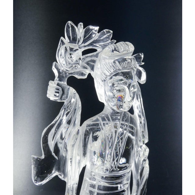 Rock Crystal Guanyin Sculpture For Sale - Image 6 of 18