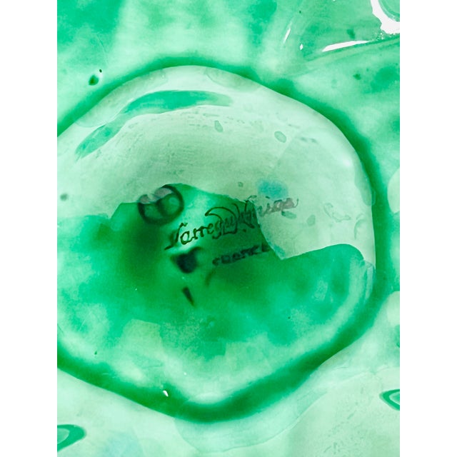 Antique 1920s French Sarreguemines Majolica Green Oyster Plate For Sale In Dallas - Image 6 of 13