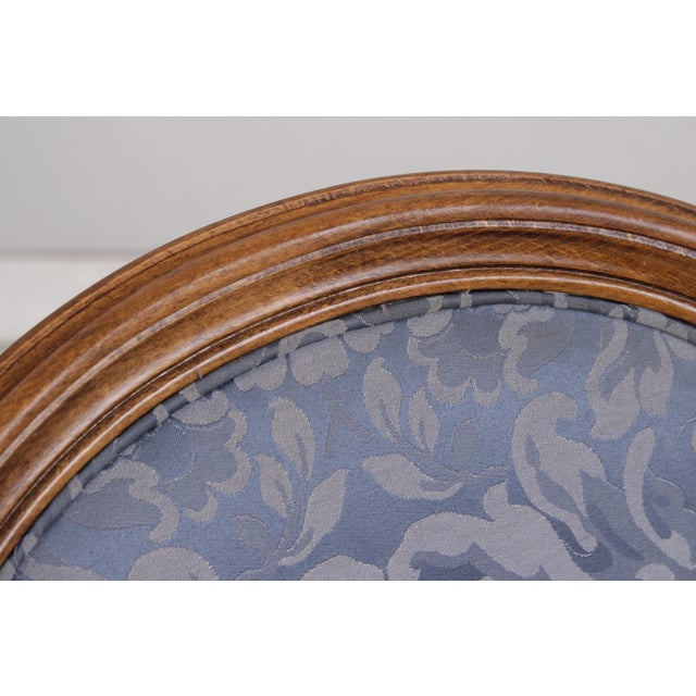 Wood Set of 8 French Louis XVI Upholstered Dining Room Chairs For Sale - Image 7 of 18