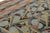 Late 20th Century Rug & Kilim’s Distressed Deco Rug in Blue & Beige-Brown Geometric Patterns For Sale - Image 5 of 7