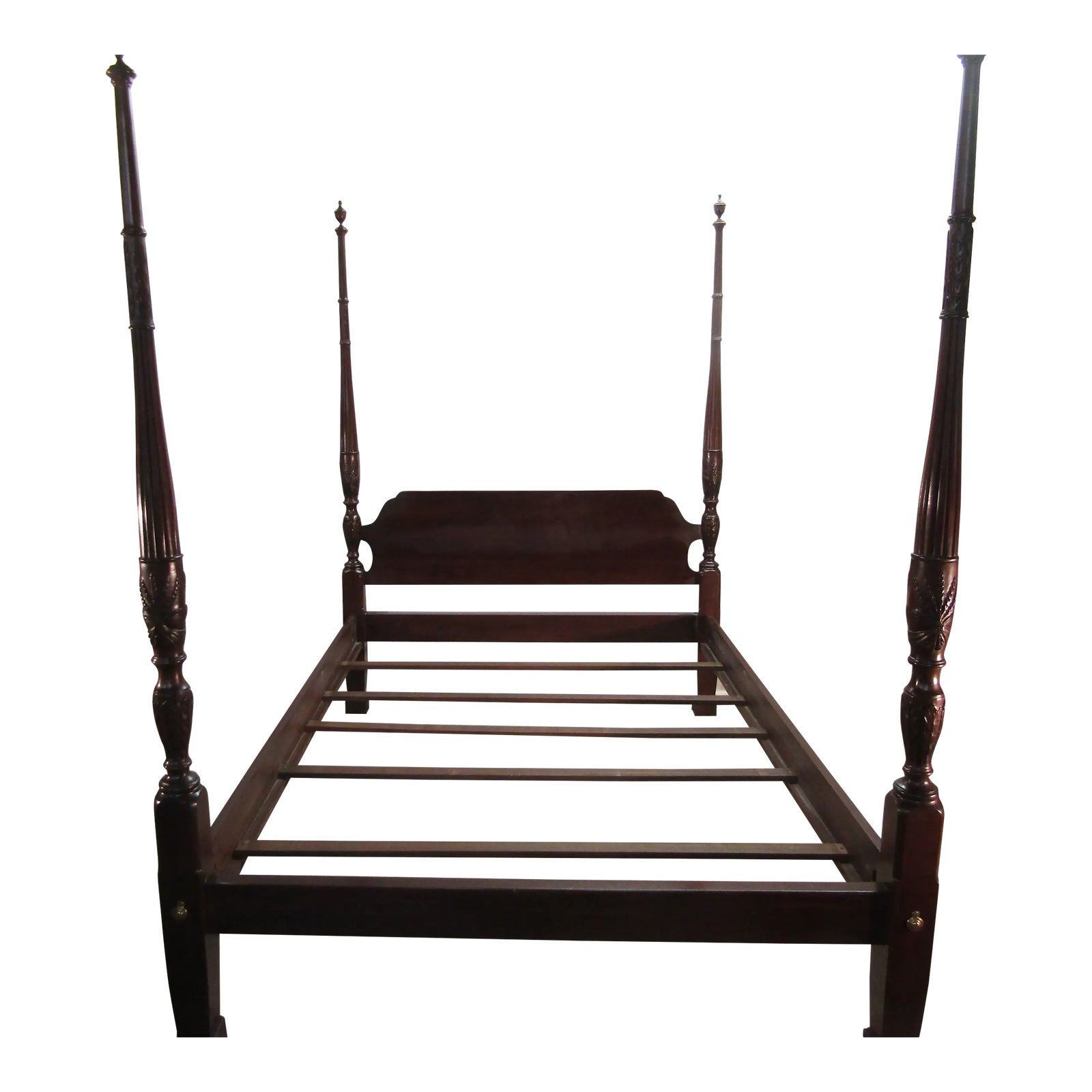 Knob Creek Solid Cherry Queen Size Poster Bed | Chairish