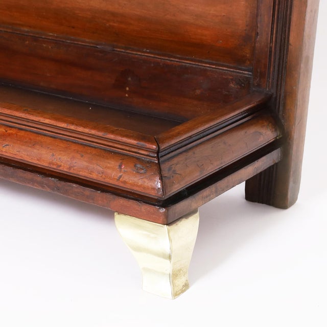 Antique English British Colonial Wood and Brass Cane or Umbrella Stand For Sale - Image 9 of 9