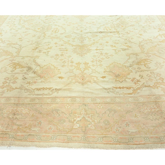 Antique Turkish Oushak Rug For Sale In New York - Image 6 of 7
